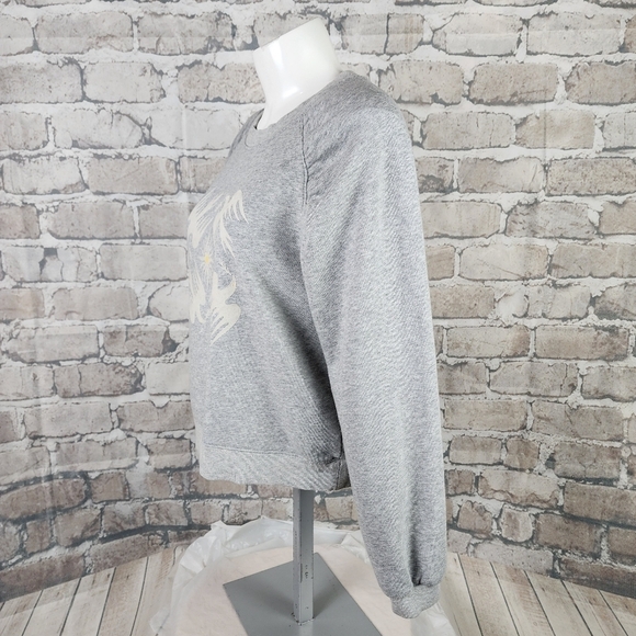 Anthropologie Jason  Yun Peace Dove Ruched Gray Pullover Sweatshirt Size Small - Picture 10 of 14